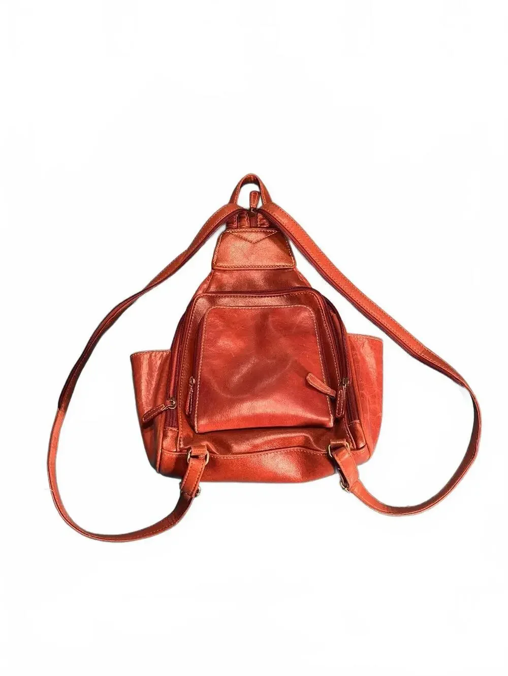 Aurielle Vintage Brown Leather Mini Backpack Sling Bag